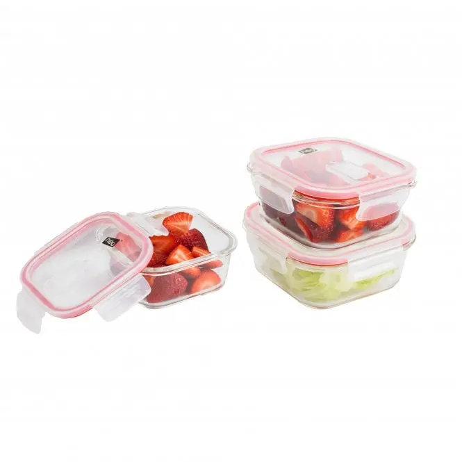 3-Piece Glass Food Storage Set – Airtight Containers with Vent Lids