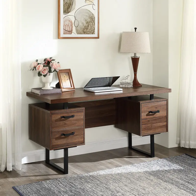 59-Inch Computer Desk with Storage Drawers