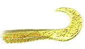 Action Bait 3-Inch Curly Tail Grub Lure – Chartreuse with Red Glitter, 25-Pack
