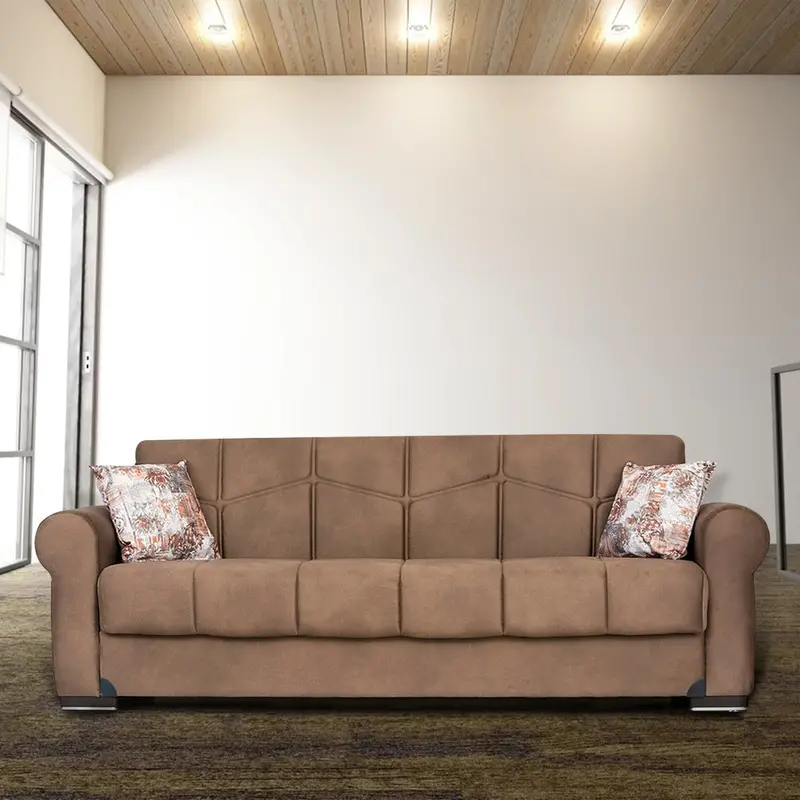 Ana Light Brown Transformable Sofa Bed