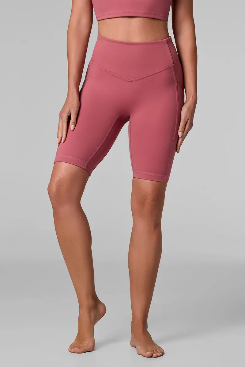 Ananda Compression Bike Shorts for Women – Terracotta Rose
