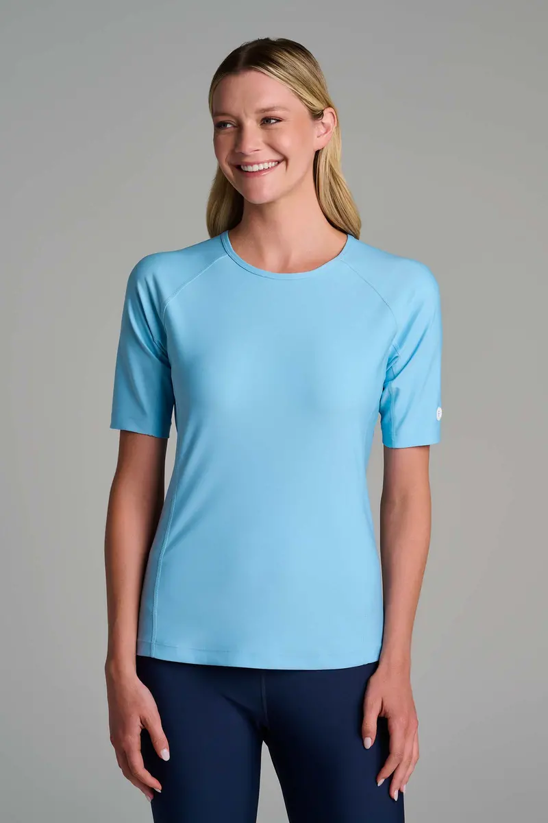Arctic Blue Women’s Hightide UV-Protective Short-Sleeve Swim Shirt