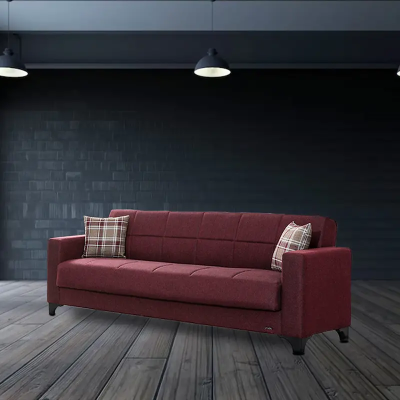 Armada Burgundy Fabric Sofa Bed – Stylish Convertible Seating Option