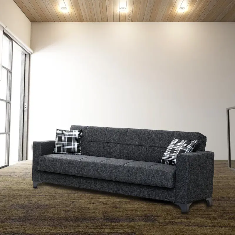 Armada Dark Gray Fabric Sofa Bed – Functional Fold-Out Guest Sofa
