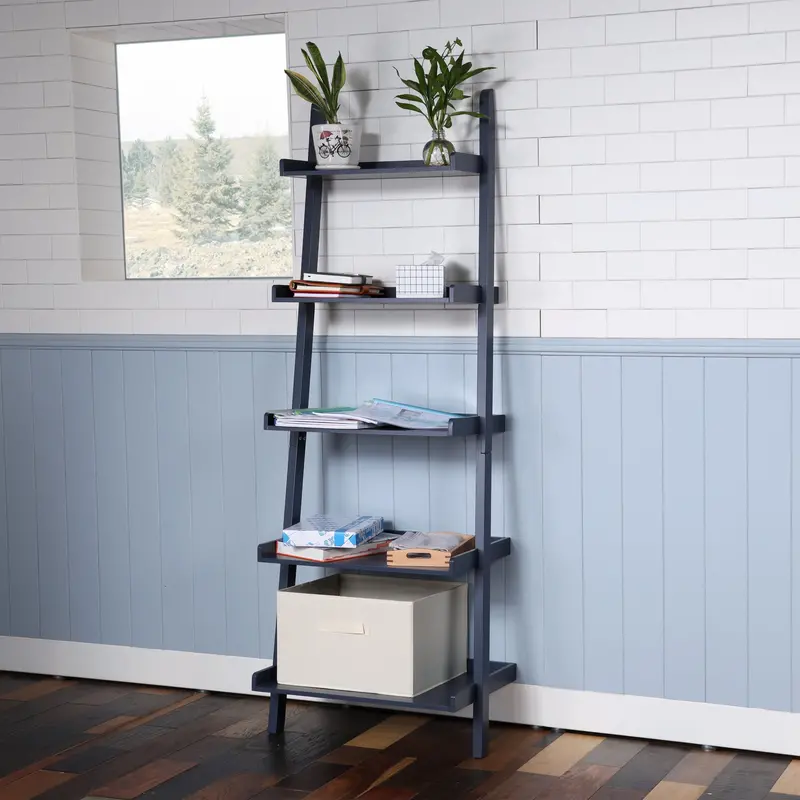 Ascend Vertical Shelf Unit – Navy Blue Finish