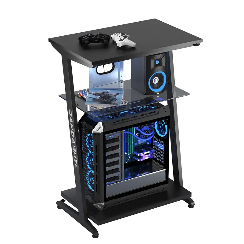Azure Clean White Gaming Shelving Unit