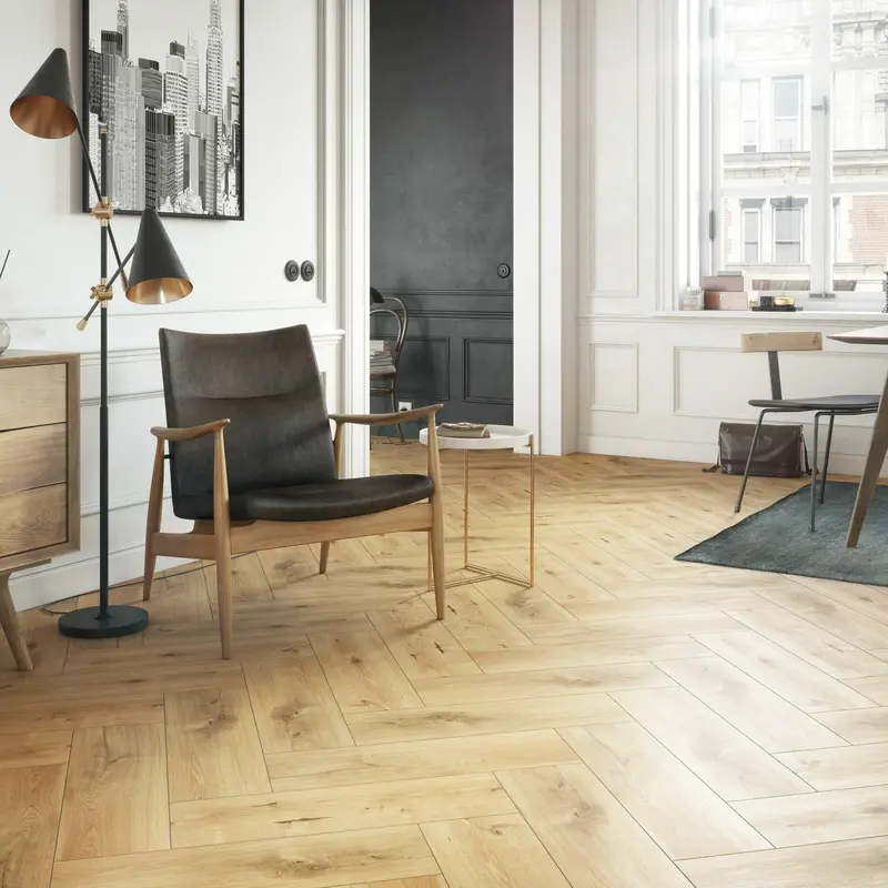 Baroque Dark Oak Matte Floor Tile with Realistic Timber Texture