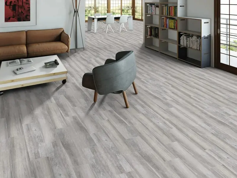 Beatrice Ash Grey Wood Effect Porcelain Floor Tile – 1200x233mm Realistic Plank Design