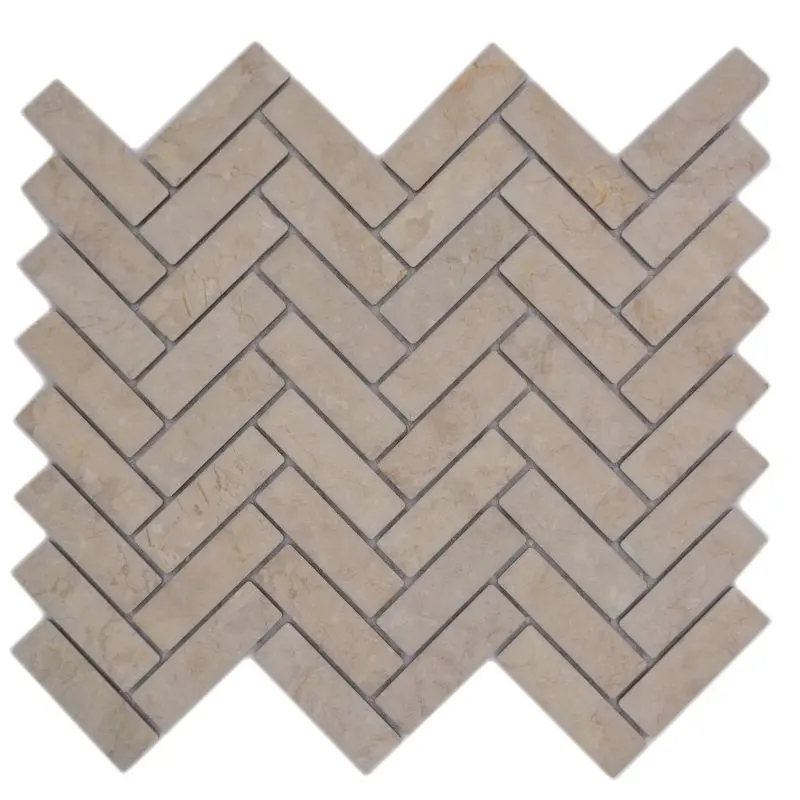 Beige Ceramic Herringbone Mosaic – Wall & Floor Use