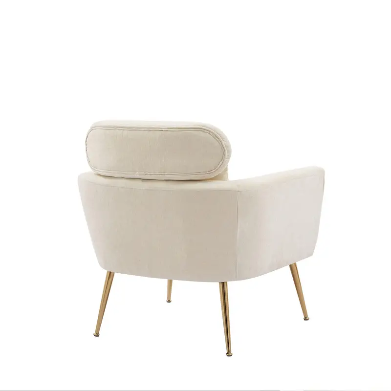 Beige Chenille Modern Lounge Chair