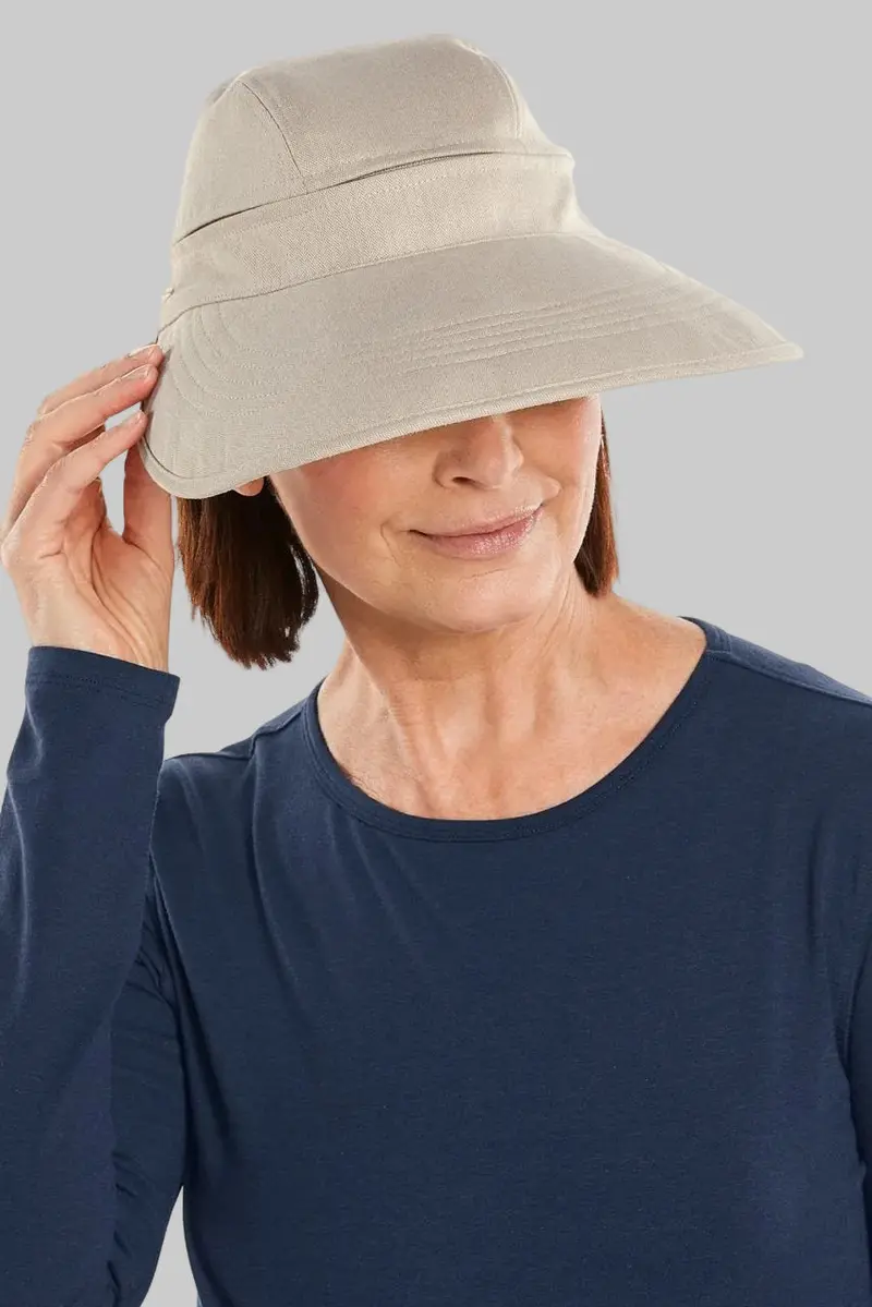 Bel Aire Adjustable Zip-Off Visor – Natural Modern Herringbone