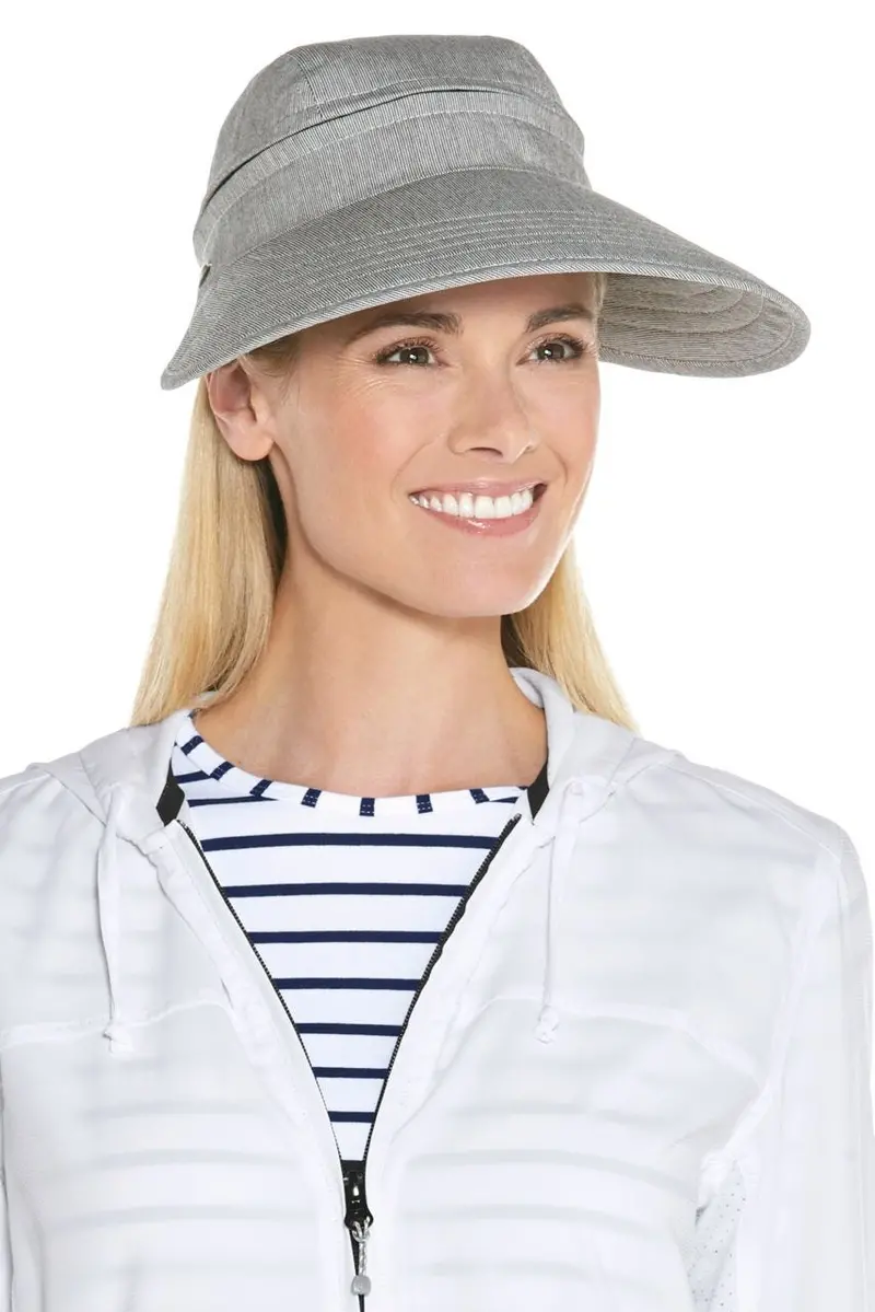 Bel Aire Zip-Off Visor in Black/White – Convertible Sun Hat with Detachable Brim
