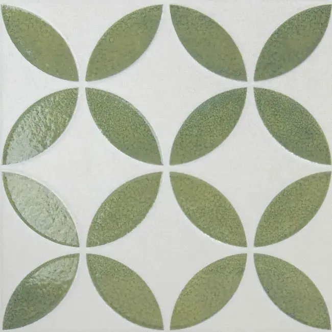 Bertie Green Porcelain Feature Floor Tile