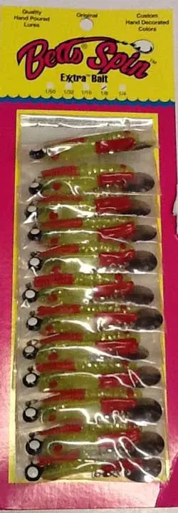 Betts Chartreuse & Red-Tail Spinnerbait – 1/32 oz (12-Pack)