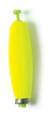 Betts Snap-On Weighted Cigar Float – 3-Inch, Chartreuse (50-Pack)
