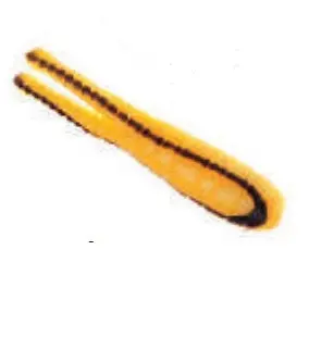 Betts Spin 1/16 oz Split-Tail Grub – Yellow/Black Stripe