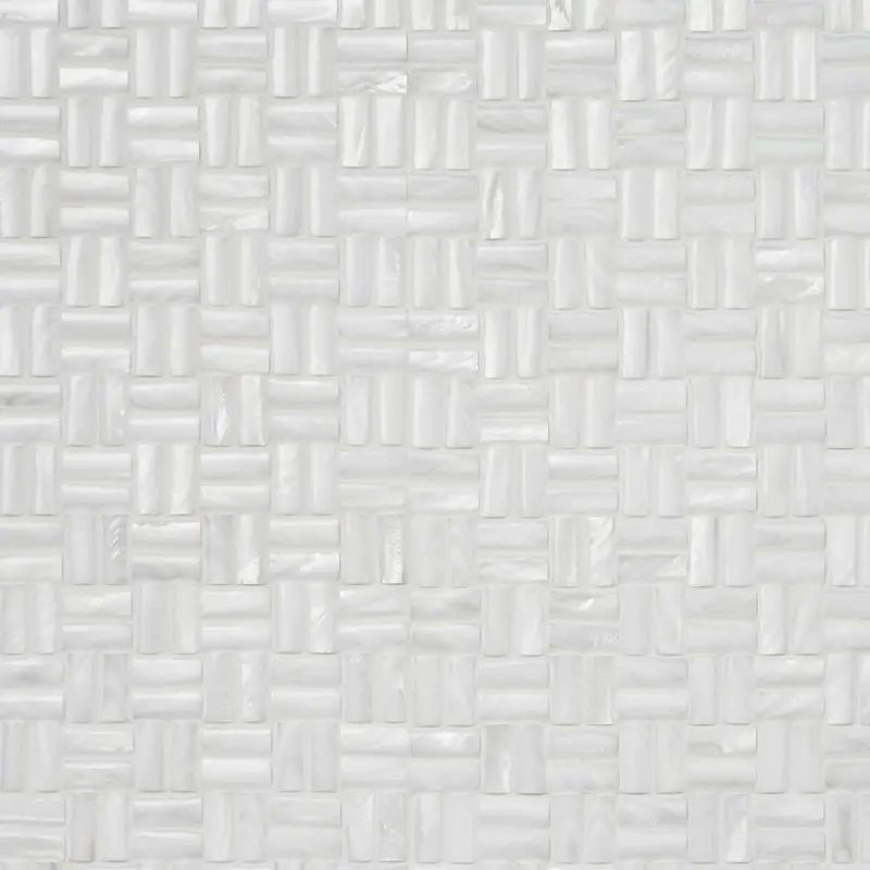 Bianco Pearl Basketweave Mosaic Tile Sheet
