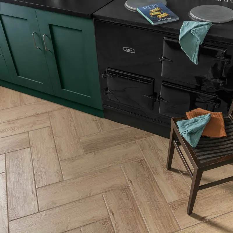 Bibury Herringbone Layout Wood-Effect Porcelain Tile