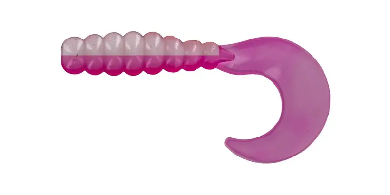Big Bite Baits Fat Grub – 2-inch, Pink and White, 10-Pack