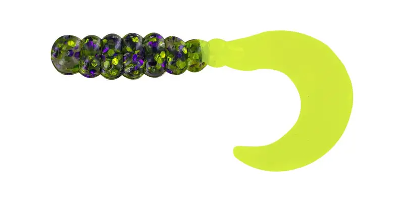 Big Bite Baits Fat Grub – 2-inch, Wildcat Chartreuse, 10-Pack