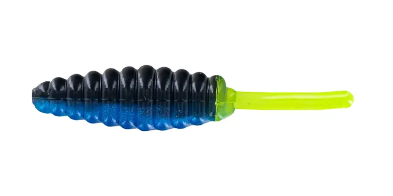 Big Bite Panfish Minnow Soft Lure – 1.5-Inch Black/Blue Chartreuse, 10-Pack