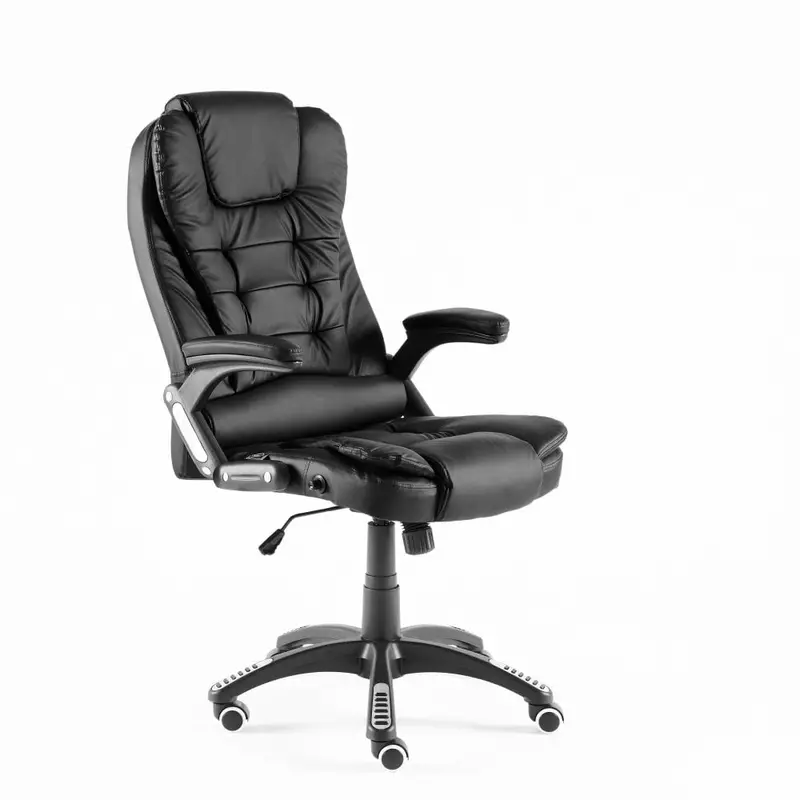 Black Executive Office Chair – Faux Leather, Adjustable & Swivel