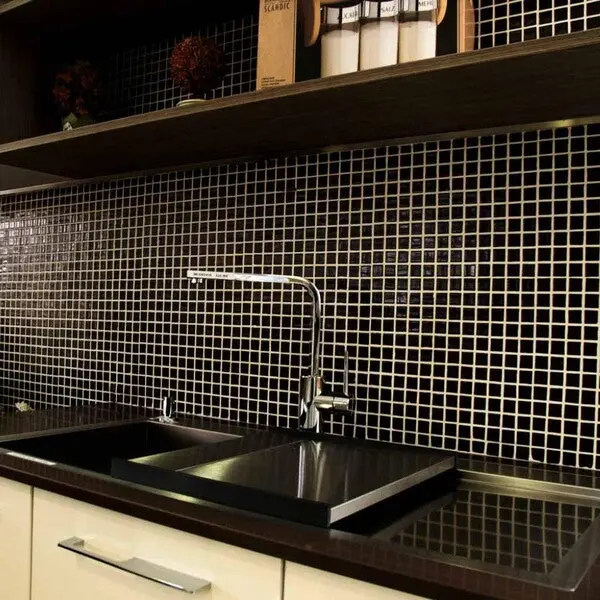 Black Glossy 30x30mm Ceramic Mosaic Tile