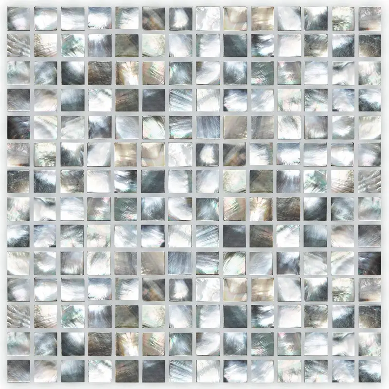 Black Mother of Pearl Square Mosaic Tile – 30.5 cm x 30.5 cm