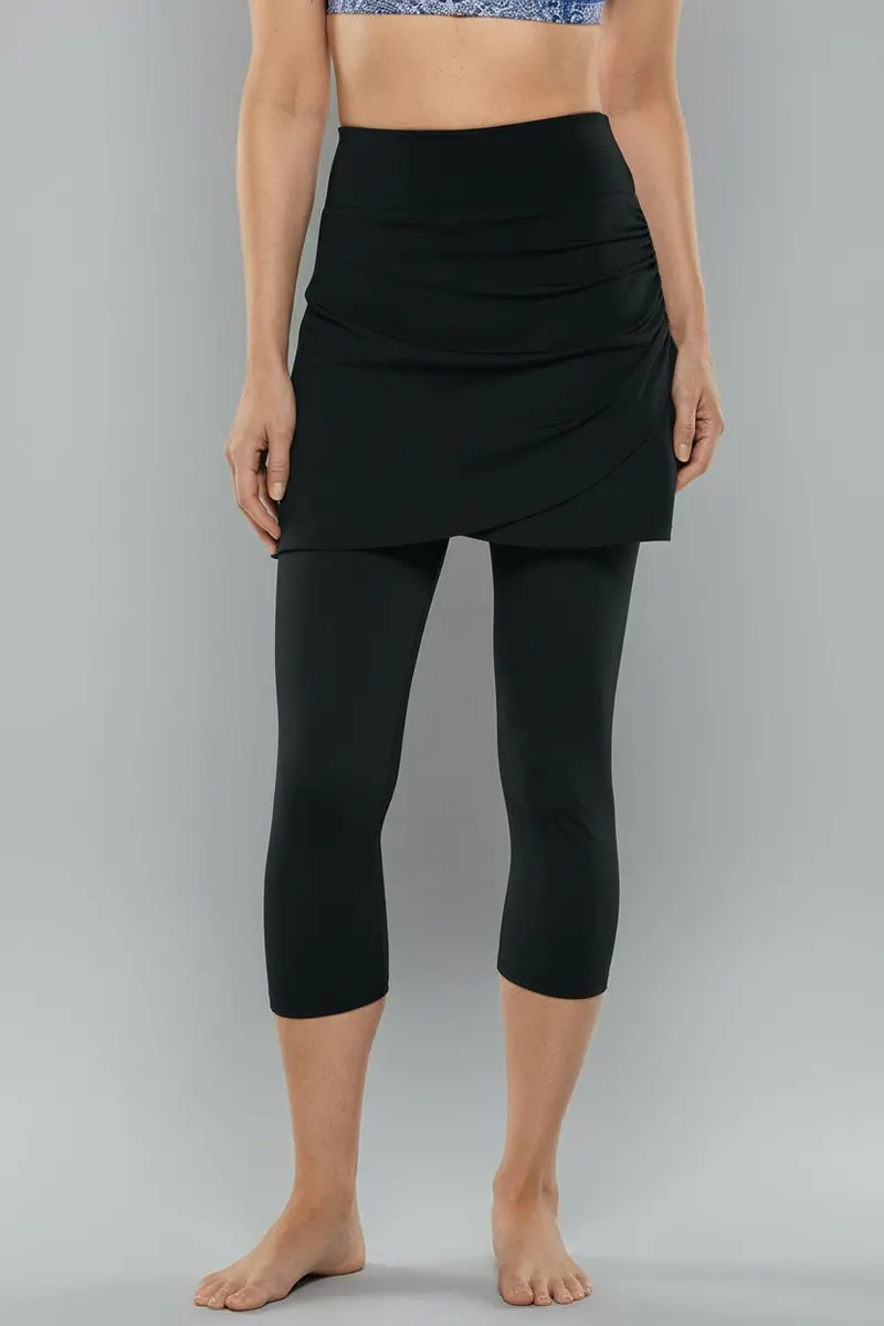 Black Women’s Kahula Skirted Swim Capris