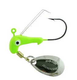 Blakemore Road Runner Weedless Jig Head – 1/8 oz, #1 Hook, Chartreuse (2-Pack)