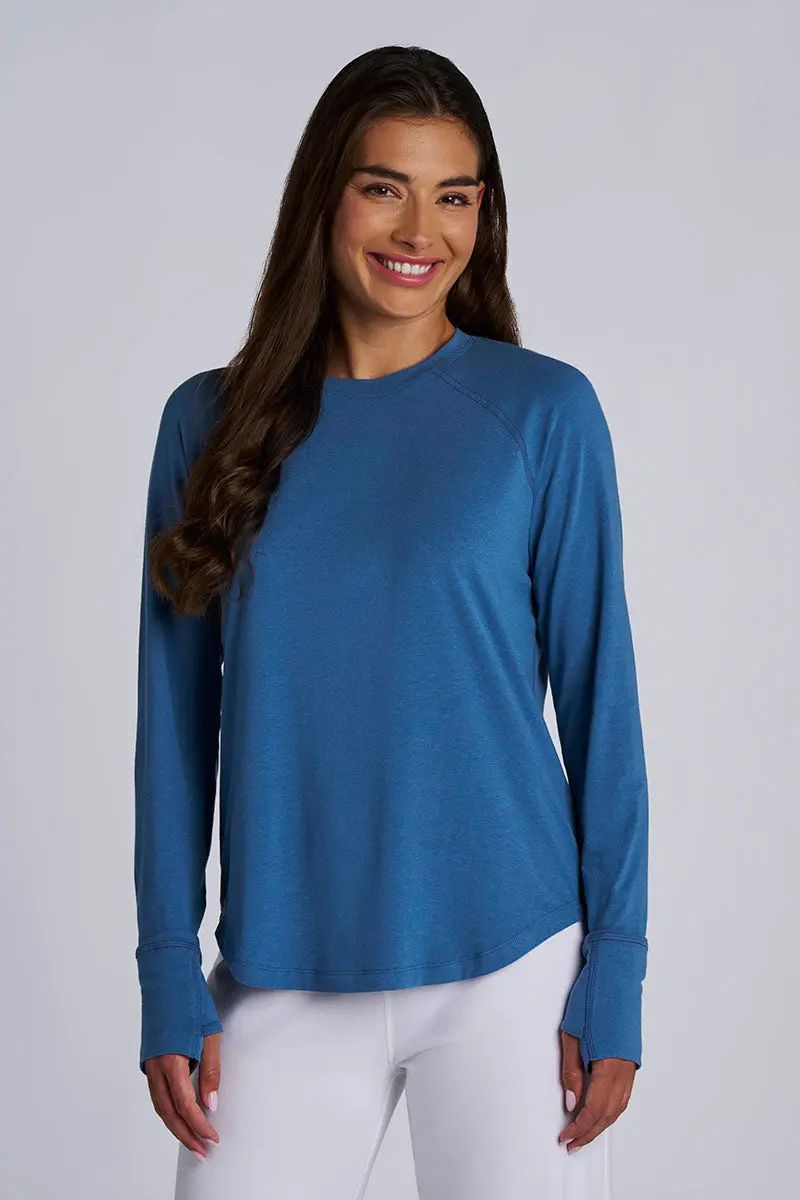 Blue Dusk LumaLeo Long Sleeve Tee with Thumbholes