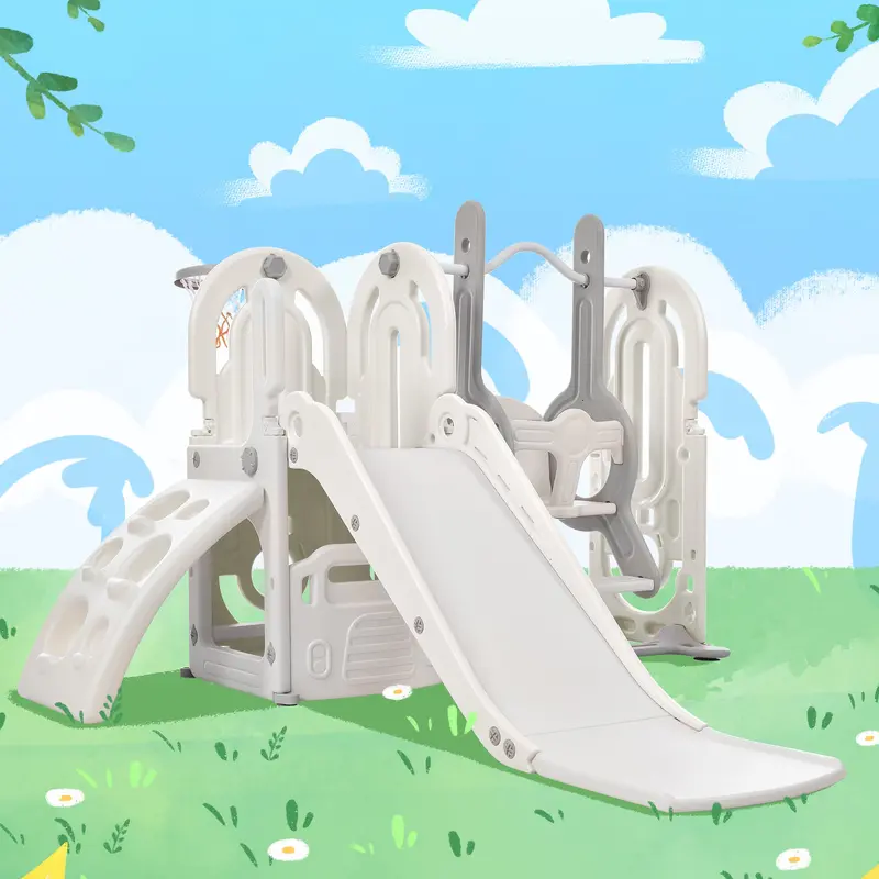 Blue Toddler Outdoor Playset with Slide and Swing