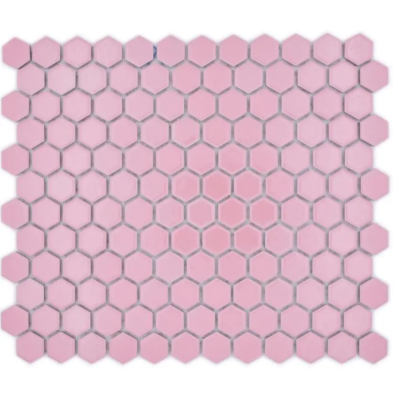 Bubblegum Pink Hexagon Mosaic Tile – 26 × 30 cm