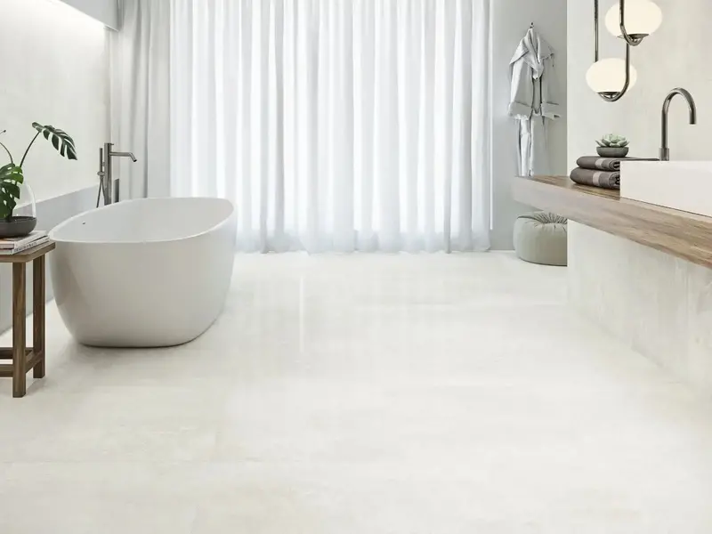 Burghley Stone-Washed White Porcelain Floor Tile – 80x80cm