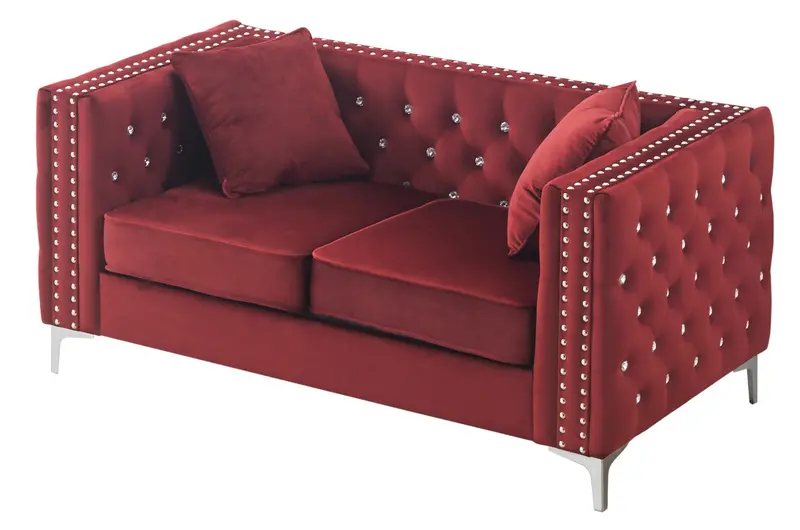 Burgundy Beauty Plush Loveseat