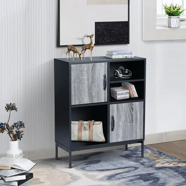 Cabinet-Integrated Bookcase Combo Unit