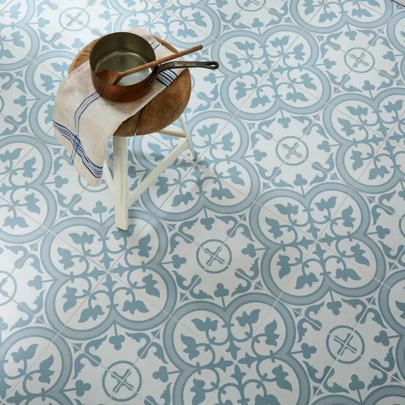Charter Powder Blue Traditional Pattern Tile – 300x300mm Wall & Floor Decor