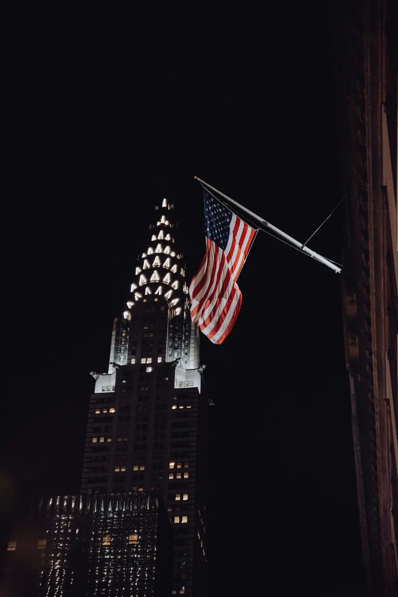 Chrysler Building Patriotic Flag Art