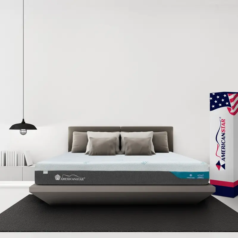 Cool Gel Memory Foam Queen Mattress – 8″ Firm Support for Back Sleepers