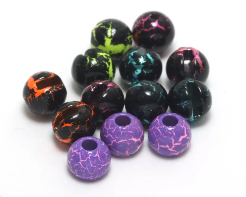 Crackle-Finish Slotted Tungsten Beads for Fly Tying