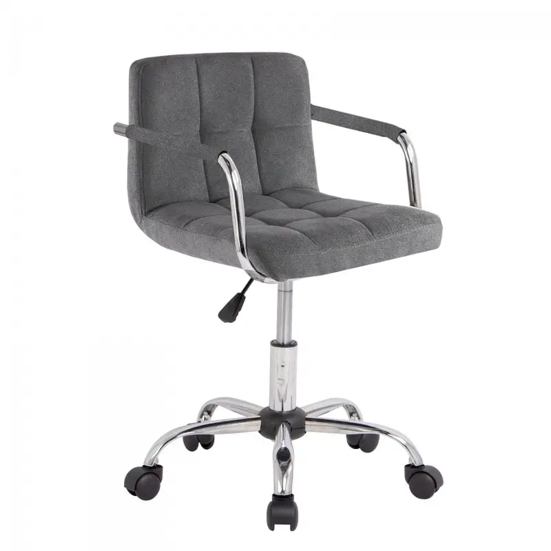 Dark Grey Fabric Executive Office Chair with Chrome Base
