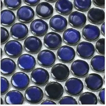 Deep Ocean Blue Penny Mosaic Tile – Floor & Wall Application