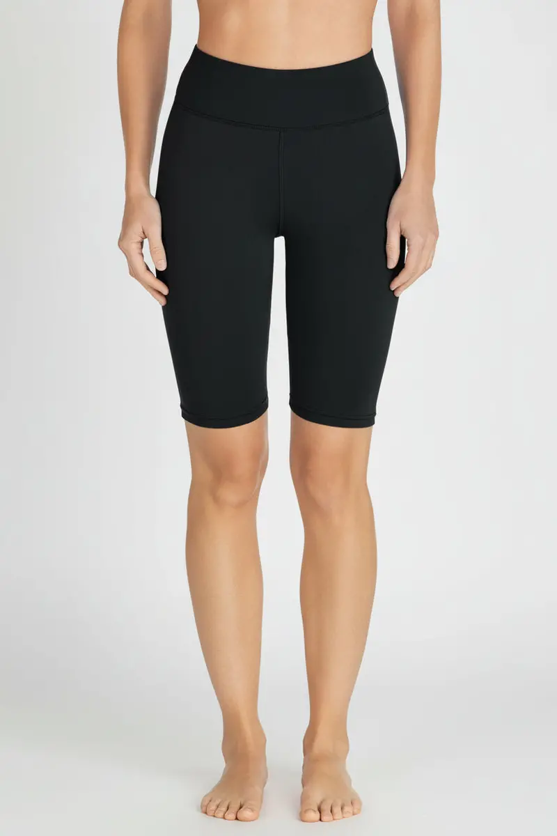 Deep Water Swim Shorts for Women – Black Quick-Dry Athletic Bottoms