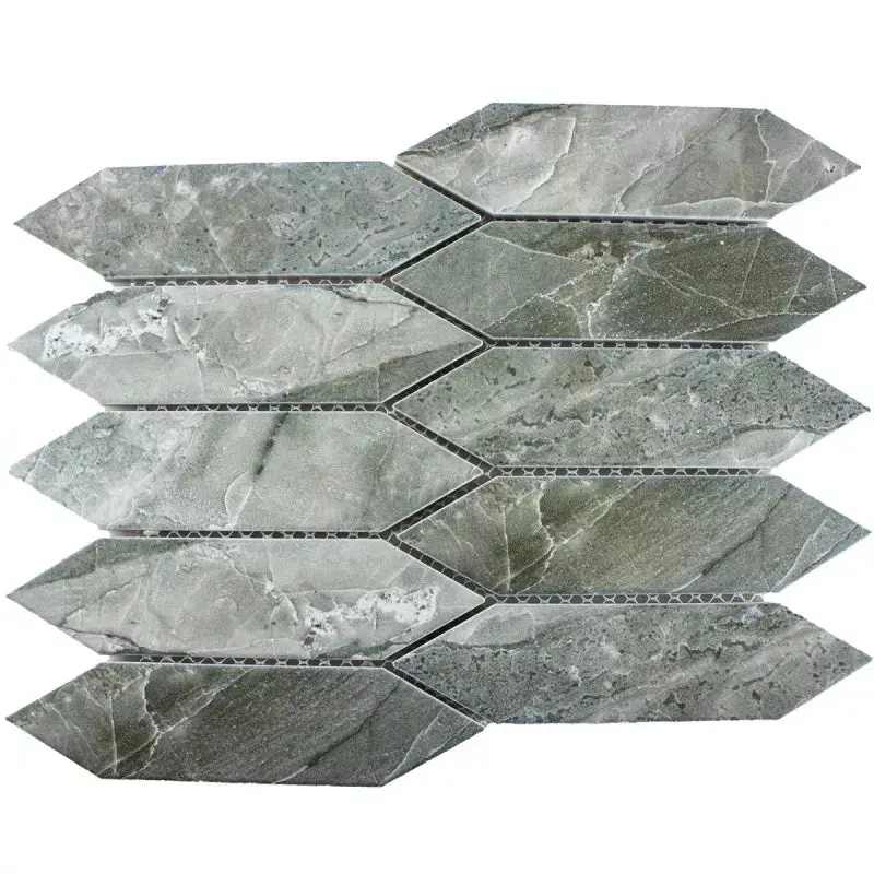 Diamond Grey Matte Marble-Effect Mosaic Tile