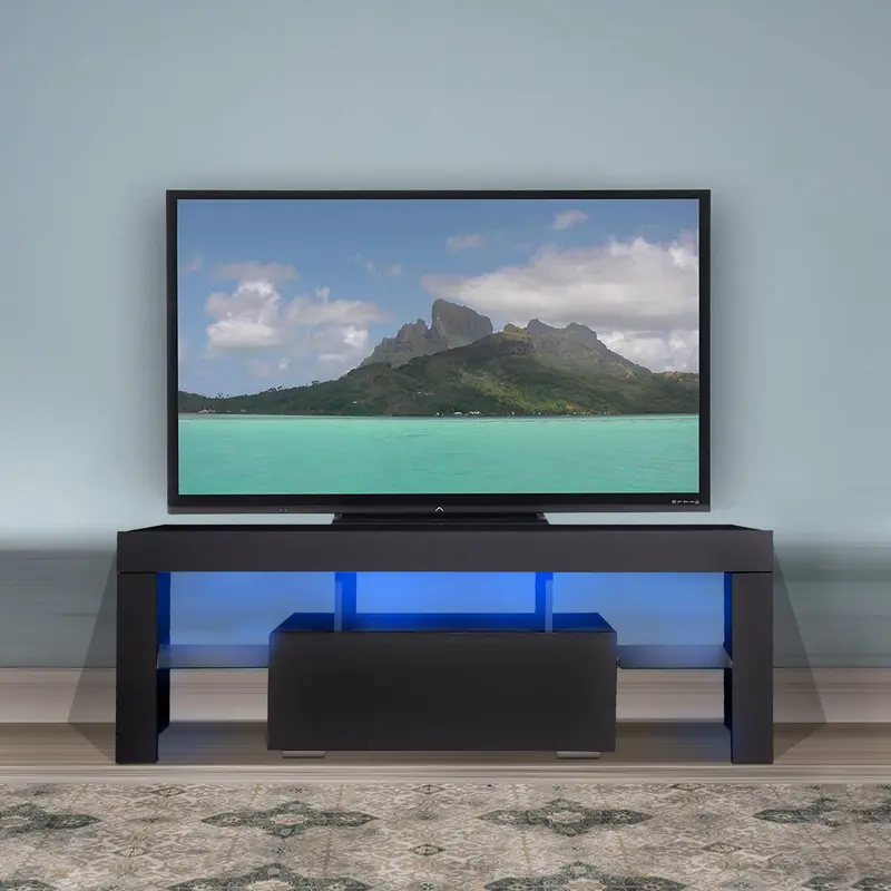 Elevate Modern TV Stand with Concealed Media Storage