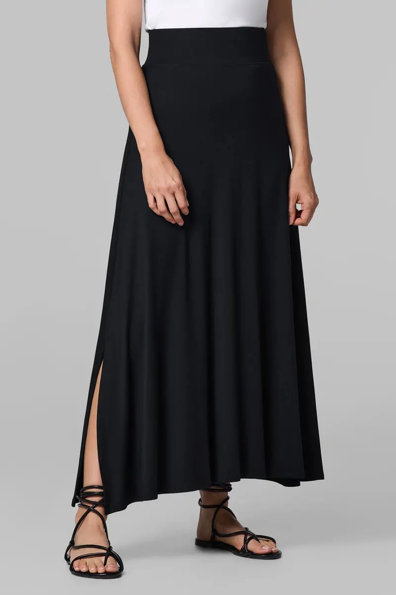 Fabyan Women’s Flowy Maxi Skirt | Elegant Solid Black