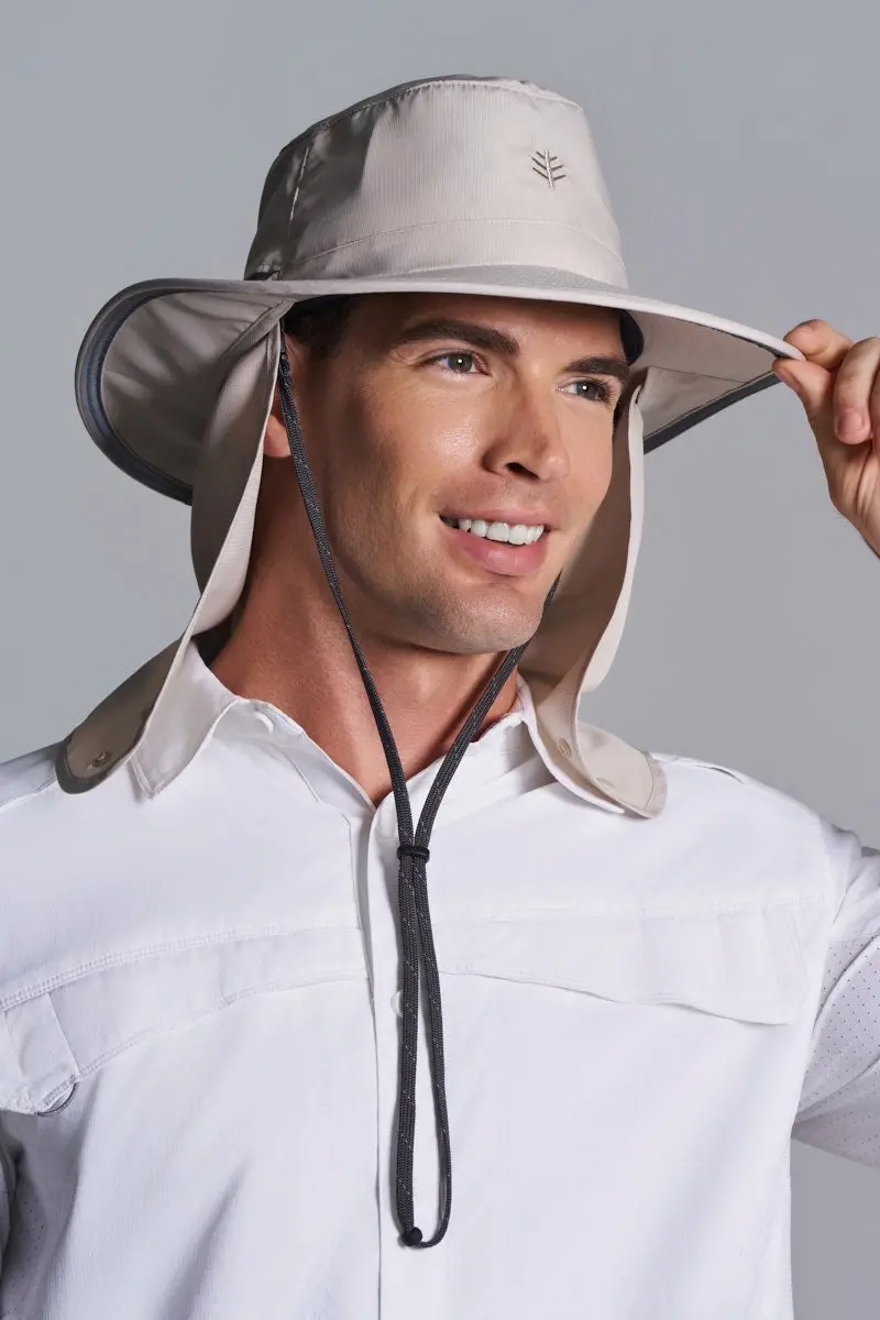 Floating Boating Hat with Neck Drape – Stone Neutral Tone