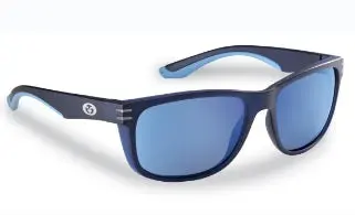 Flying Fisherman Double Header Polarized Sunglasses – Navy Smoke Frame, Blue Mirror Lens