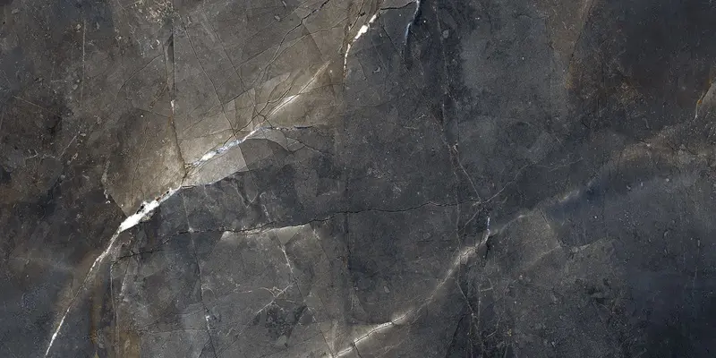 Galaxy Grey Marble Effect Porcelain Tile – 60x120cm Glossy Black Finish