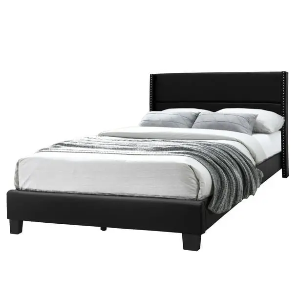 Giulia Faux Leather Full Platform Bed – Sophisticated Upholstered Look – Go Green Woods